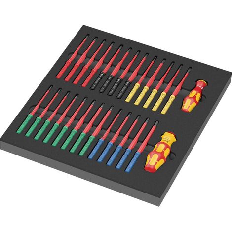 Wera 9751 Inserto in schiuma KK VDE Set 1, 28 pezzi (1/5)