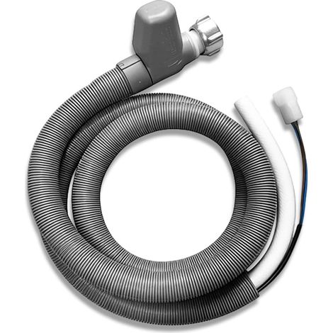 Tuyau de 1,85 m pour machine à laver, tuyau d'alimentation, rallonge de tuyau de vidange, tuyau de vidange universel, kit avec raccord de tuyau et colliers de serrage, pour machine à laver et (1/5)