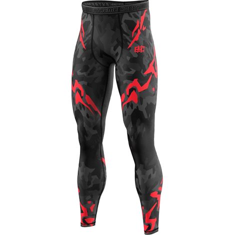 Extreme Hobby Black Panther Leggings Schwarz und Rot L