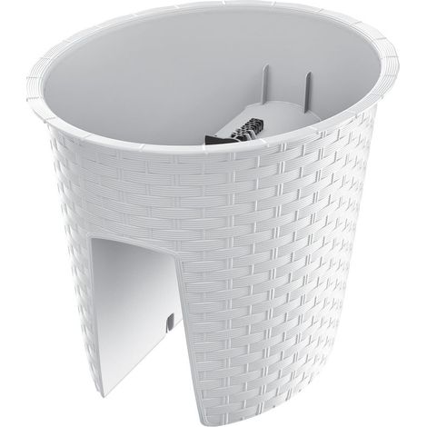 Blumentopf RATOLLA Railing Oval 300, weiß, für Geländer