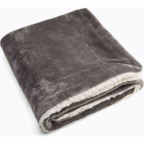 Couverture étanche pour animal, plaid polaire Sherpa pour chien, chiot et chat, tapis de siège de voiture et meuble, 68 x 98 cm, gris (1/3)