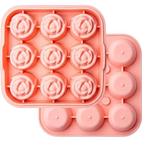 À Glaçons Rose En Silicone 9 Cavités Démoulage Facile (1/5)