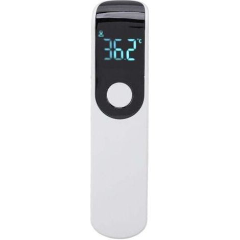Termometro a infrarossi portatile senza contatto, termometro digitale per la fronte, ideale per hotel e casa. Design bianco, facile da usare e affidabile.