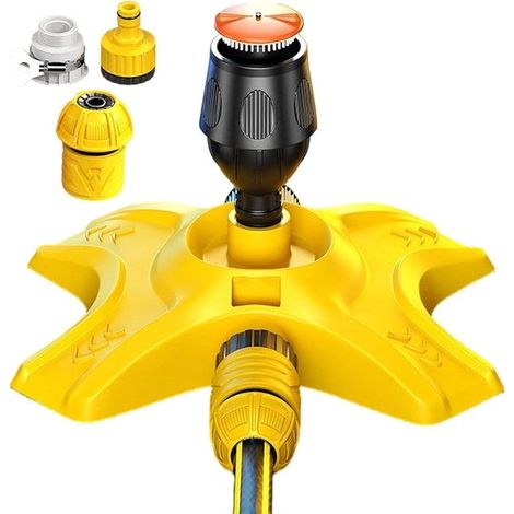 Aspersor de jardín de largo alcance - Aspersor de agua para césped - Riego de césped - Rotación de 360 grados - Hasta 20 metros - B