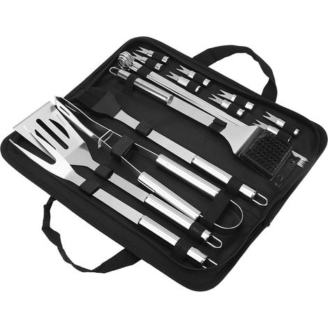 Ensemble d'ustensiles de barbecue d'extérieur 21 pièces, grill combiné en acier inoxydable (1/5)
