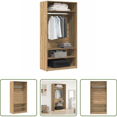 Kleiderschrank Eiche -  Kleiderschrank Artisan-Eiche 100x50x200 cm Holzwerkstoff (1/5)
