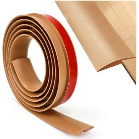 Bande de Bordure Moquette 2m Pvc Profilés de Transition Bande de Transition Tapis Bande de Transition Adhesif Bande de Porte Bande de Bordure en vinyle PVC Auto-adhésive, Brun (1/5)