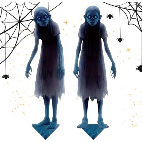 Gruselige Zwillinge aus Halloween Metallschild für Rasen und
