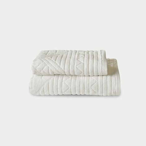 Coppia asciugamani bagno in cotone jacquard Spartaco - Bianco (1/2)