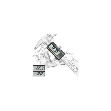 Pied à coulisse numérique 150 mm en inox, conversion mm/inch, grand écran LCD, résistant aux éclaboussures – (1/5)
