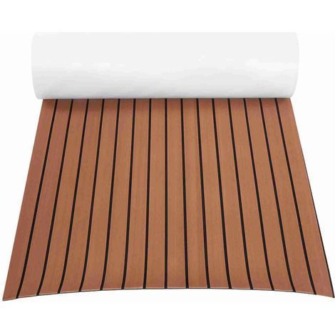 Feuille de terrasse en teck EVA marron foncé, revêtement de sol pour bateau adapté au Yacht (1/5)