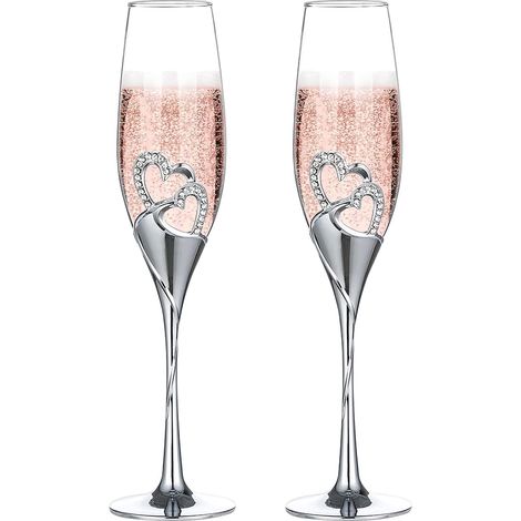 Flûtes à Champagne Cœur – Lot de 2 Élégantes