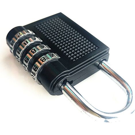 Cadenas à combinaison 4 chiffres universel noir pour valises, casiers et sacs de sport anti-vol (1/5)