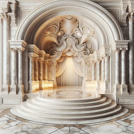 Papier peint panoramique - Colonnade 3D - 255 cm x 255 cm (1/2)