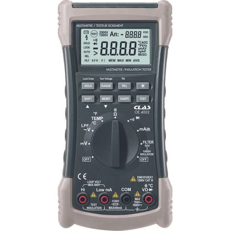 Multimètre megohmMètre et testeur d'isolement 1000v cat. iii - OE 4002 - CLAS Equipements (1/4)
