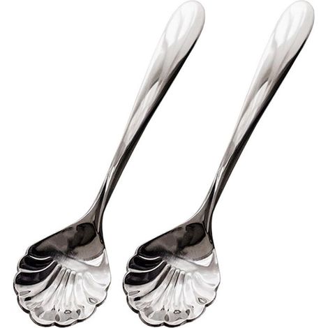 Lot de 2 cuillères à glace en acier inoxydable avec prise main (1/5)