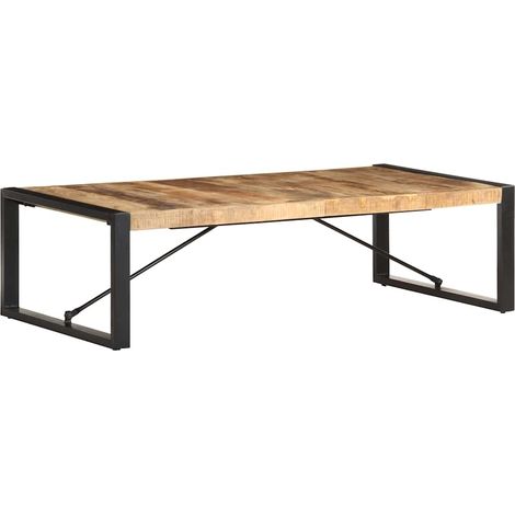 vidaXL Table basse 140x70x40 cm Bois de manguier brut (1/5)