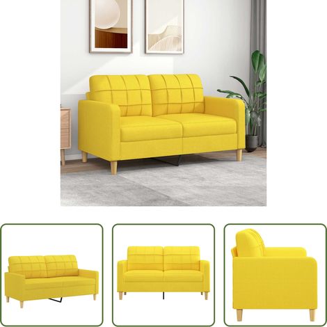 Stoffsofa - 2-Sitzer-Sofa Hellgelb 140 cm Stoff (1/5)