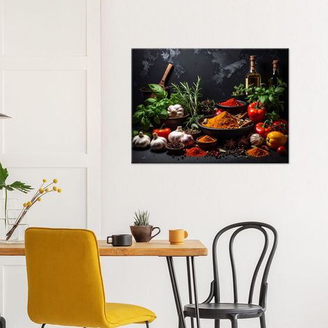 Wandbild Gewürze Kräuter Gemüse 60x40 (1/4)