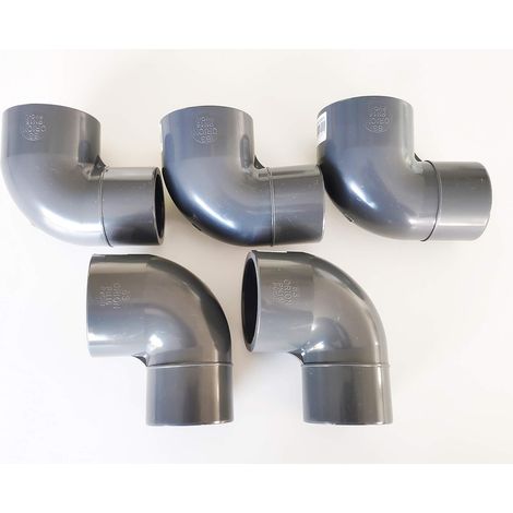 Lot de 5 Coudes réduit PVC Pression 90° / 63mm intérieur vers 50mm intérieur intérieur PN16 / Piscine et arrosage