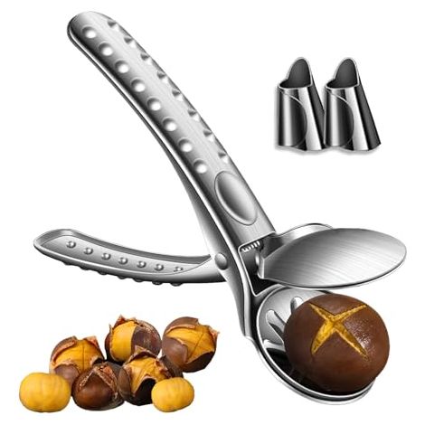 Pinza per castagne, taglia castagne in acciaio inox 304, schiaccianoci senza sforzo, apri castagne multifunzionale per castagne e noci (1/5)