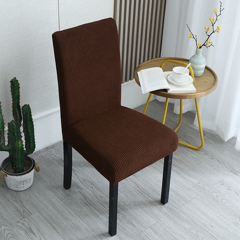 Housse De Chaise - Élastique Universelle - Pour Chaises À Dîner Et Tabourets - Design Conjoint - Noir - Lot De 1 (1/3)