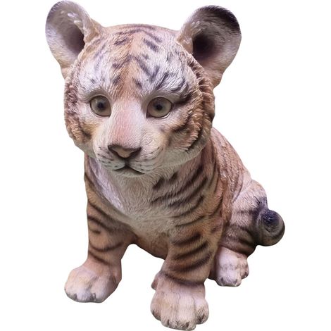 Dekofigur Tiger sitzend 30 x 22 cm braun Dekofigur