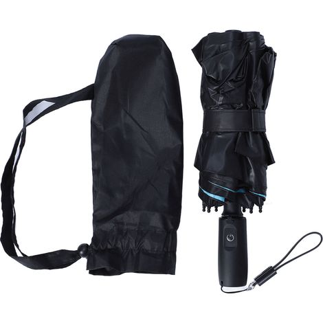 Ortviai Parasol solaire pliable avec ventilateur intégré, toile vinyle 190T, 8 baleines, batterie 2600 mAh rechargeable USB (1/5)