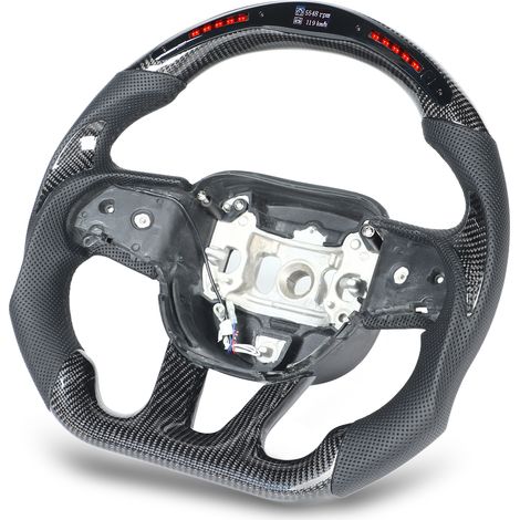 Lenkrad aus Kohlefaser mit LED-Tachometer, Digitalanzeige und perforiertem Leder - Ersatzteil für Hellcat 2015-2022 (1/5)