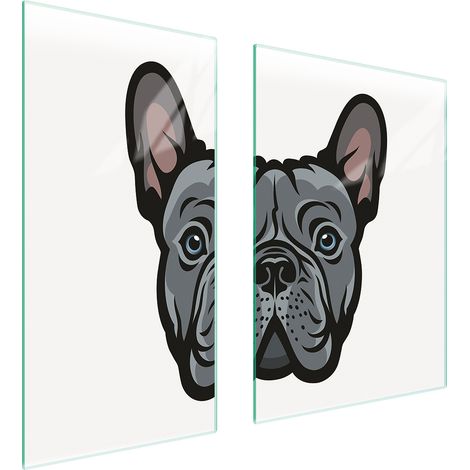 PLAQUE DE PROTECTION EN VERRE 75x52 CHIEN (1/5)