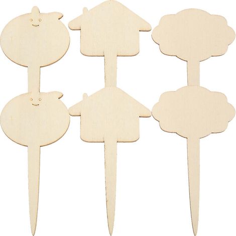 30 Stück Pflanzenetiketten aus Holz, Blumenbeeteinsätze, Pflanzen- und Blumenetiketten, Gartenbedarf-10.8x6CM (1/3)