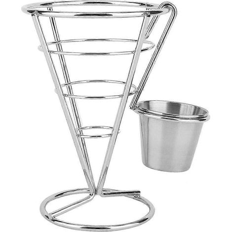 Présentoir à frites en forme de cône, panier alimentaire pour frites, pour restaurant et maison (gobelet individuel) (1/4)