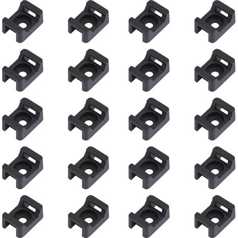 150PCS Attache de câble noir supports 23mmx16mm de type selle support de base de câble (1/5)