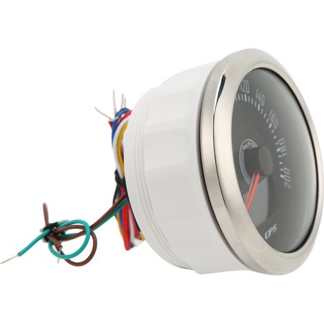 Compteur GPS 85mm avec clignotants, 0-200km/h, rétroéclairage 7 couleurs réglable, pour auto, camping-car, bateau - Noir (1/5)
