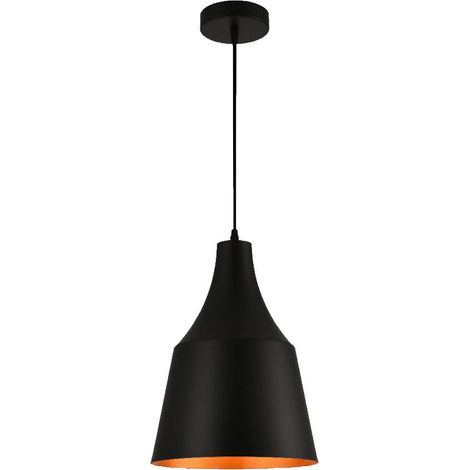 Trade Shop - LAMPADARIO A SOSPENSIONE DA SOFFITTO MODERNO CON PARALUME A CUPOLA CON ATTACCO E27 B46 -      Schwarz