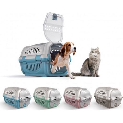 TrAdE Shop Traesio - Trasportino In Plastica Modello Rhino Per Cani E Gatti Da Viaggio 51x34,5x33 Cm - (1/5)