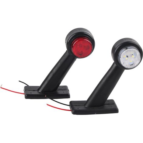 2x Seitenmarkierungsleuchten 12 LED 10V-30V Winkelstecker, Markierungsleuchte für LKW/PKW (1/5)
