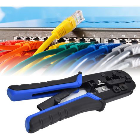 RJ11/45 Crimp-Set, Netzwerkwerkzeug-Set mit Kristallkopf, Ratschen-Netzwerkkabel-Crimpset 2KT-6820B (1/5)