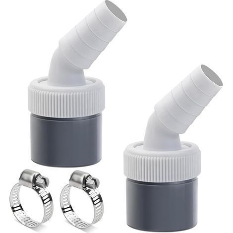 2 Pièces Adaptateur De Vidange Pour Lave-vaisselle Et Machine À Laver, Avec Sortie Pour Tuyau 40 mm Et Entrée 18-24 mm, 2 Collier De Serrage, Pour Machine À Laver, Lave-vaisselle, Sèche-linge (1/5)