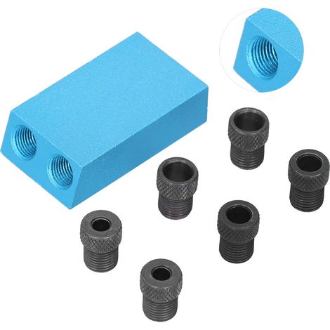15°-Winkel-Taschenlochbohrlehre aus Aluminiumlegierung für Holzbearbeitung, 7-teiliges Set (1/5)
