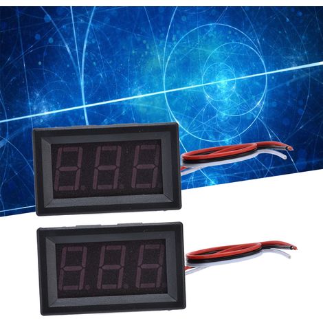 Voltmètre numérique CC à 3 fils avec affichage LED numérique de 14,2 mm (0,56 pouce), protection contre l'inversion de polarité, 0-99,9 V CC, bleu 2 (1/5)