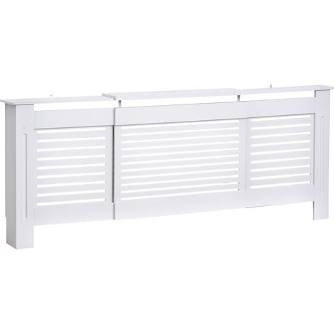 Cache-radiateur design contemporain longueur extensible 139-208,5L x 20,5I x 82,5H cm MDF blanc