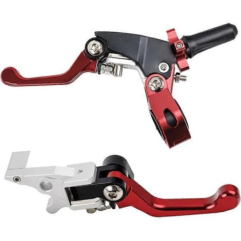 Levier d'embrayage et de frein à main pliable ASV pour moto cross-country, compatible avec les modèles CQR, CRF et YZF (rouge). (1/5)