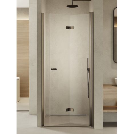 Porte de douche pliante droite 100 cm inox brossé ANTILLES GUNMETAL BRUSHED (1/5)