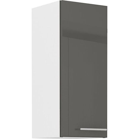 Küche Hängeschrank 30 Lara Grau Hochglanz + Weiss matt Küchenzeile Küchenblock (1/5)