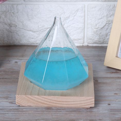 Bouteille en verre en forme de diamant originale, prévision météo, décoration intérieure, cadeau d'anniversaire, bleu (1/5)
