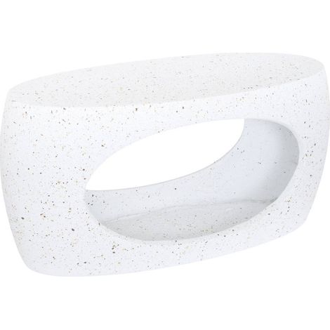 Table basse table d'appoint ovale coloris Blanc - Longueur 80 x largeur 33 x Hauteur 40 cm