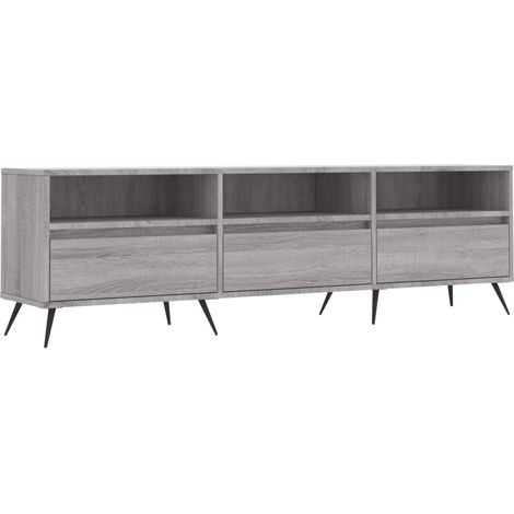 Meuble TV sonoma gris 150x30x44,5 bois d'ingénierie (1/5)