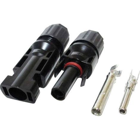 Paar Stecker-Buchsen-Solarverbinder mit doppelter Abdichtung IP67 für die Verkabelung von Photovoltaikmodulen (1/4)