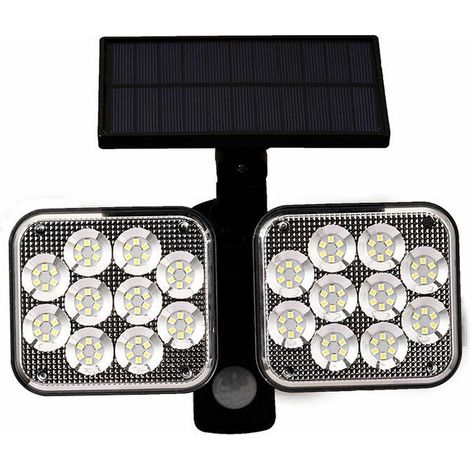 Lumiere Solaire Exterieur, Étanche IP65 pour Cabanon, Garage, Jardin-2108 Applique double tête (1/3)